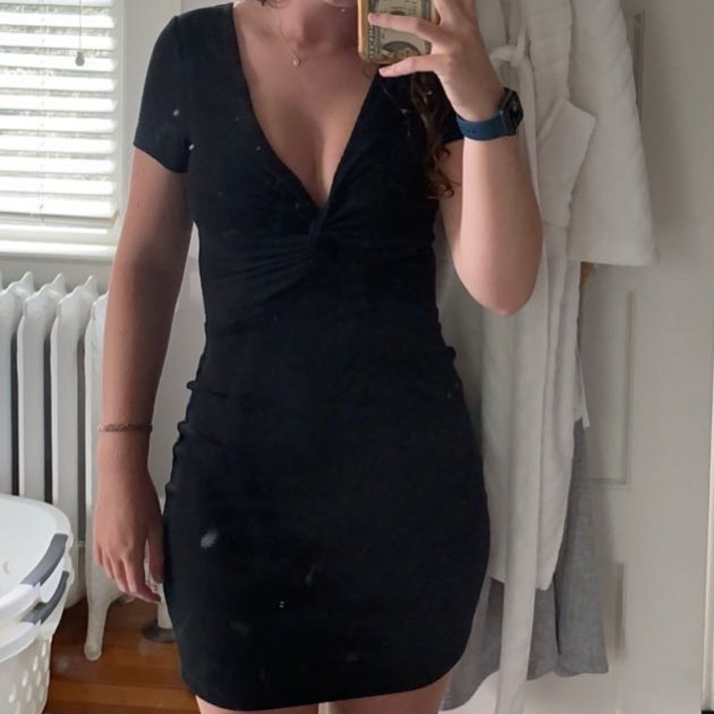 Princess Polly Black Ruched Mini Dress